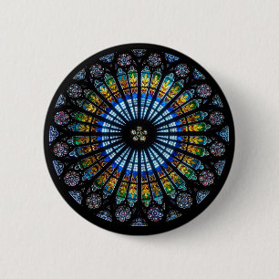 Badge Rond 5 Cm Rose en verre tendu à Strasbourg