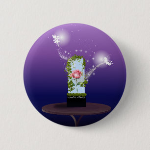 Badge Rond 5 Cm Rose enchanté