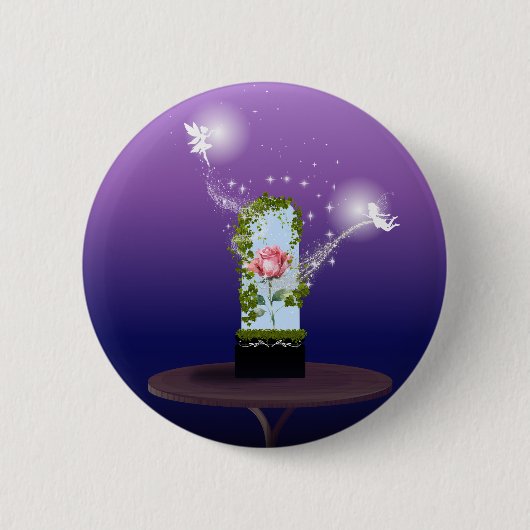 Badge Rond 5 Cm Rose enchanté (Devant)