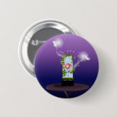 Badge Rond 5 Cm Rose enchanté (Devant & derrière)