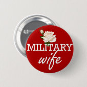 Badge Rond 5 Cm Rose épouse-blanc militaire (Devant & derrière)
