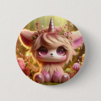 Badge Rond 5 Cm Rose et Cool