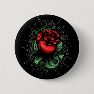 Badge Rond 5 Cm Rose Extraordinaire