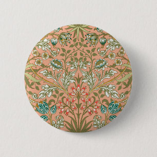 Badge Rond 5 Cm Rose Fleur de Jacinthe d'Art de William Morris