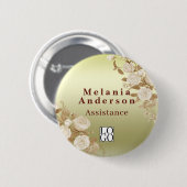 Badge Rond 5 Cm Rose Gold Élégant (Devant & derrière)
