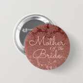 Badge Rond 5 Cm Rose Gold Élégant Mariage Mère De L'Épouse (Devant & derrière)