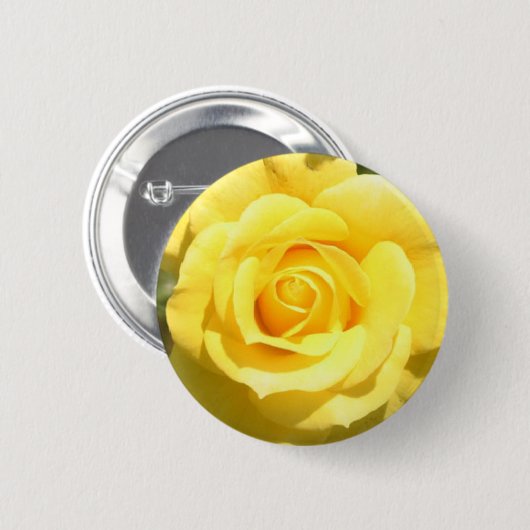 Badge Rond 5 Cm Rose jaune (Devant & derrière)