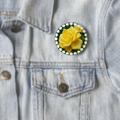 Badge Rond 5 Cm Rose jaune du Texas (En situation)