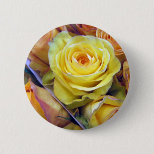 Badge Rond 5 Cm Rose jaune et orange
