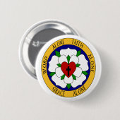 Badge Rond 5 Cm Rose Luther Blanc Et Vert (Devant & derrière)