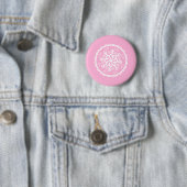 Badge Rond 5 Cm Rose Mandala (En situation)