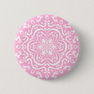 Badge Rond 5 Cm Rose Mandala