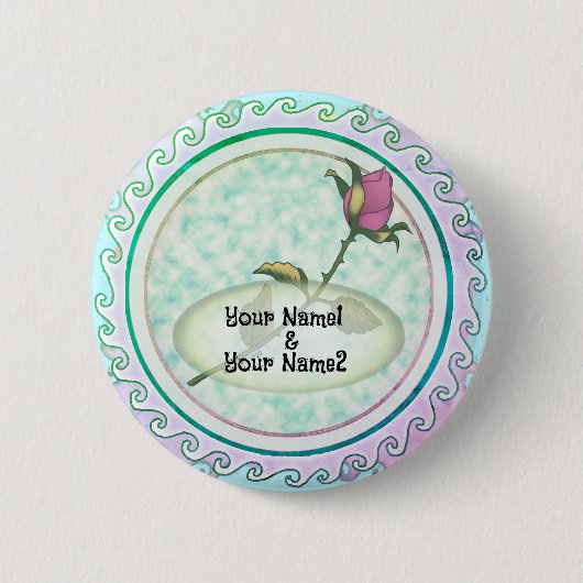 Badge Rond 5 Cm Rose mariage (Devant)