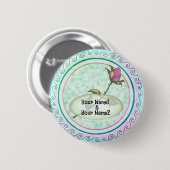 Badge Rond 5 Cm Rose mariage (Devant & derrière)