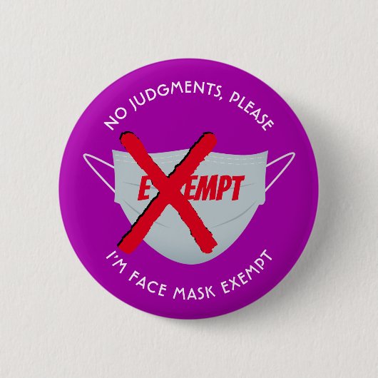 Badge Rond 5 Cm Rose | MASQUE DE VISAGE EXONÉRÉE (Devant)