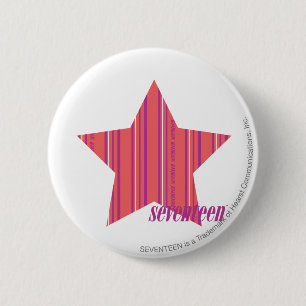 Badge Rond 5 Cm Rose mince 4 de rayures