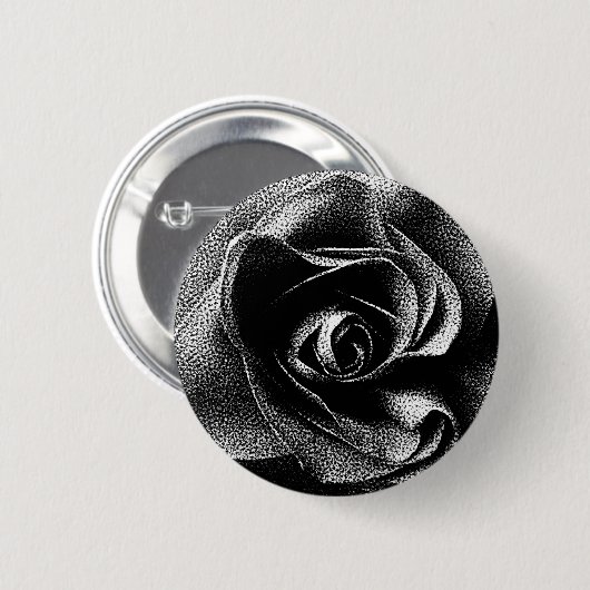 BADGE ROND 5 CM ROSE NOIR (Devant & derrière)