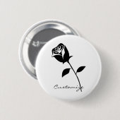 Badge Rond 5 Cm Rose noir Valentine Flower Thunder_Cove (Devant & derrière)