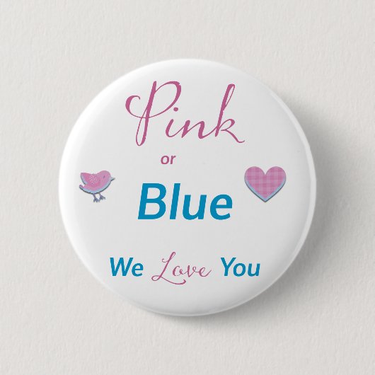 Badge Rond 5 Cm rose ou bleu (Devant)