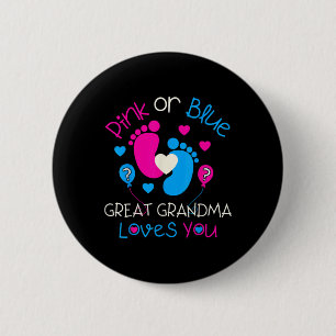 Badge Rond 5 Cm Rose Ou Bleu Grand Grand-Mère Vous Aime Chemise Ge