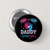 Badge Rond 5 Cm Rose ou Bleu, papa t'aime (Devant & derrière)