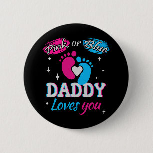 Badge Rond 5 Cm Rose ou Bleu, papa t'aime