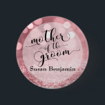 Badge Rond 5 Cm Rose Parties scintillant or Bokeh Mère de la chamb<br><div class="desc">En utilisant une police de script magnifique et ornée de ma collection, j'ai créé de jolis éléments de typographie de mots clés, amenant les conceptions au niveau suivant. Sur ce bouton, le "type fantaisie" dit "mère du marié". Le nom est rendu ici dans une police serif polyvalente qui peut aussi...</div>