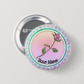 Badge Rond 5 Cm Rose rose  (Devant & derrière)