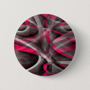 Badge Rond 5 Cm Rose rose et gris funky des années quatre-vingt