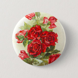 Badge Rond 5 Cm rose rouge