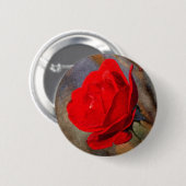 Badge Rond 5 Cm Rose rouge (Devant & derrière)