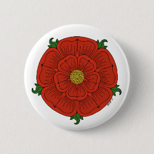 Badge Rond 5 Cm Rose rouge de Lancastre