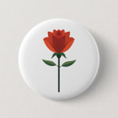 Badge Rond 5 Cm Rose rouge intemporelle (Devant)