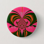 Badge Rond 5 Cm Rose rouge or vert (Devant)