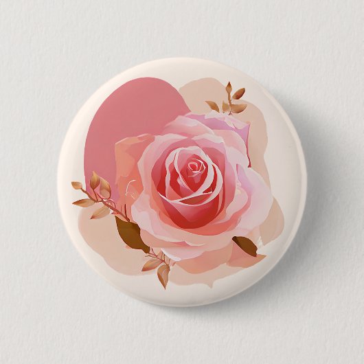 Badge Rond 5 Cm Rose simple rose poussiéreux (Devant)