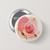 Badge Rond 5 Cm Rose simple rose poussiéreux (Devant & derrière)