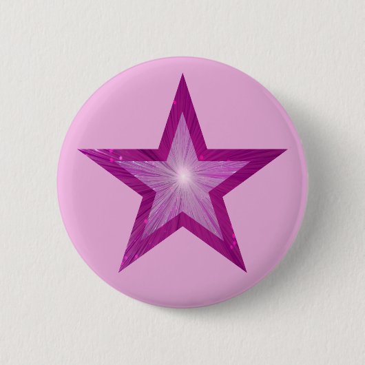 Badge Rond 5 Cm Rose Star bouton rose rose pâle (Devant)