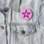 Badge Rond 5 Cm Rose Star bouton rose rose pâle (En situation)