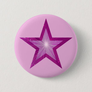 Badge Rond 5 Cm Rose Star bouton rose rose pâle