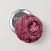 Badge Rond 5 Cm Rose vintage de camée (Devant & derrière)