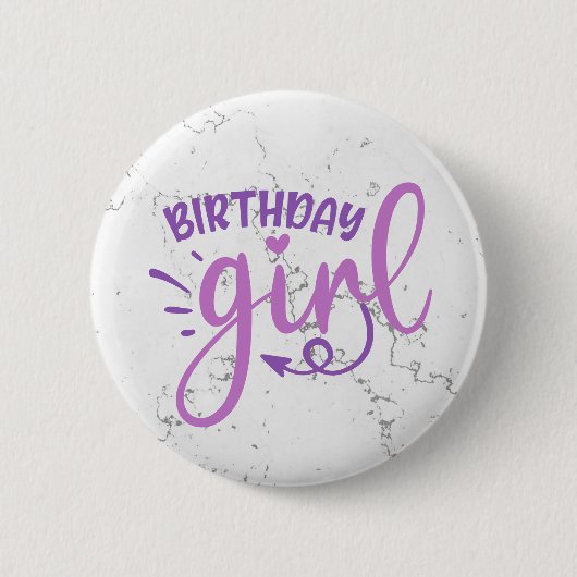 Badge Rond 5 Cm Rose violet tendance fille d'anniversaire (Devant)