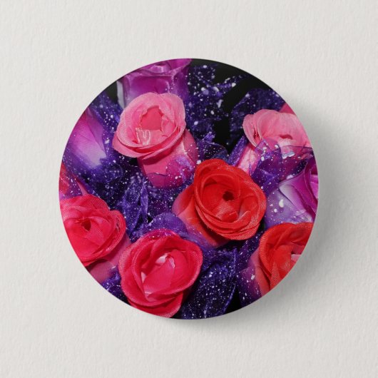 Badge Rond 5 Cm Roses (Devant)