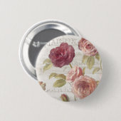 Badge Rond 5 Cm Roses de Français de rose en pastel (Devant & derrière)