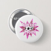 Badge Rond 5 Cm Roses de maman de football (Devant & derrière)