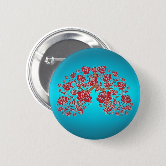 Badge Rond 5 Cm Roses et espoir (Devant & derrière)