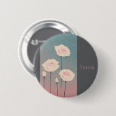 Badge Rond 5 Cm Roses, personalized (Devant & derrière)