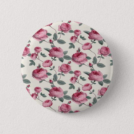 Badge Rond 5 Cm Roses roses (Devant)