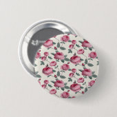 Badge Rond 5 Cm Roses roses (Devant & derrière)