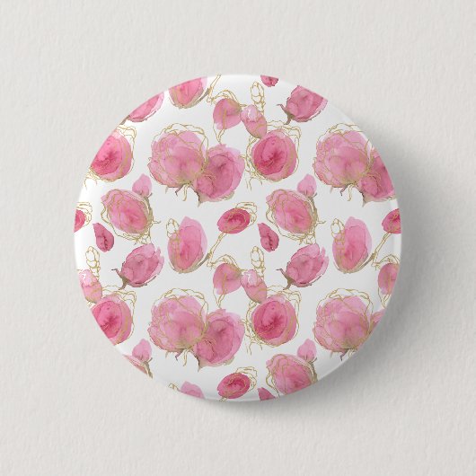 Badge Rond 5 Cm Roses roses (Devant)