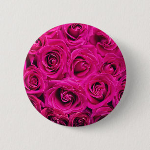 Badge Rond 5 Cm Roses roses (Amour et Romance)